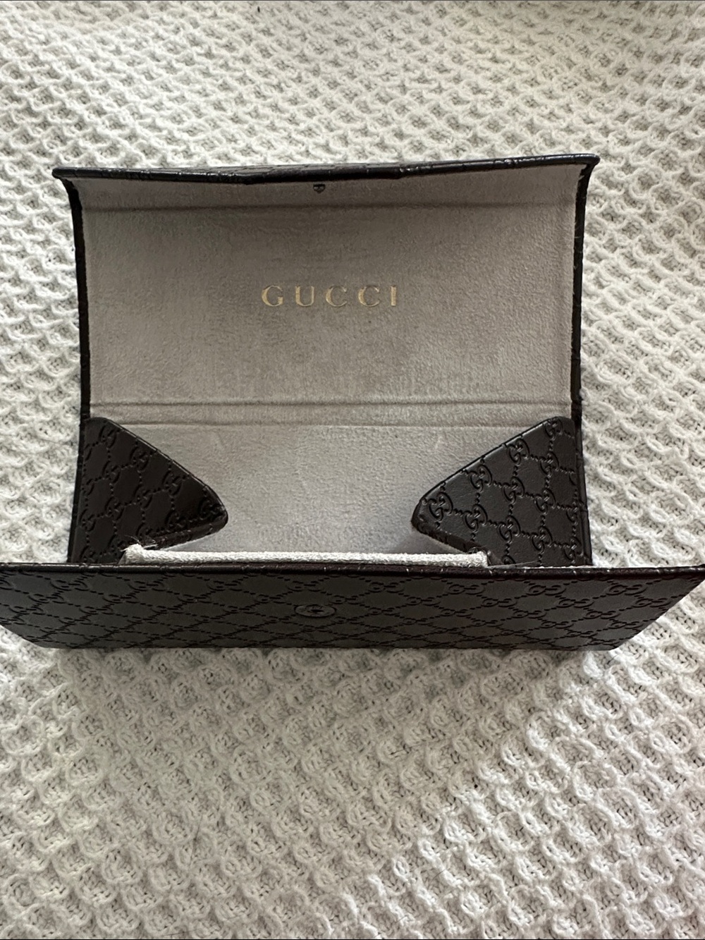 Gucci Brown Embossed Sunglasses Case